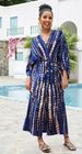 European And American Style Rayon Tie-Dye Beach Sun Protection Women Vacation Loose Bikini Cover-Up_ecoleips.com