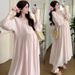 Autumn New Korean Fashion Dress, Loose Fit, Flattering, French Style Maternity Dress_ecoleips.com