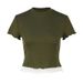 AD048 European American Women's Casual Short-sleeve Spring And Autumn Slim-fit Pullover T-shirt, Slimming Base Shirt,_ecoleips.com