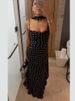 Women's Clothing Elegant Sleeveless Polka Dot Dress Scarf Collar Ruffled Summer Style Women's Clothing For Formal & Casual For Women_ecoleips.com