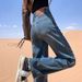 High-waisted Narrow Wide-leg Jeans For Women, Spring 2026 New Fashion, Floor-length, Loose, Slimming, Straight-leg Pants_ecoleips.com