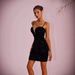 Cross-Border European And American Style New Sexy Strap Evening Shiny Patchwork See-Through Slim Fit Slit Banquet Tube_ecoleips.com