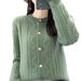 2025 Spring New High-End Round Neck Cable Knit Sweater Coat Long Sleeve Stand Collar Solid Color Knitted Cardigan_ecoleips.com