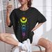 Women's Casual Round Neck Short Sleeve T-Shirt Multi-Color Style Simple Fashionable Sports Top Loose Fit_ecoleips.com