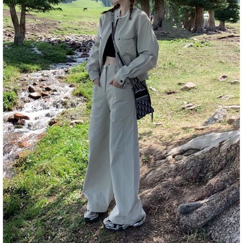 Stylish And Fashionable Jacket With High-Waisted Work Pants Set For Women Autumn Outfit Including Pants, Top, And Coat_ecoleips.com
