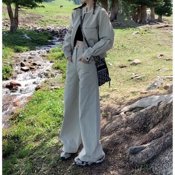 Stylish And Fashionable Jacket With High-Waisted Work Pants Set For Women Autumn Outfit Including Pants, Top, And Coat_ecoleips.com