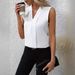 Aria Basics Aria Basics New European American Style Solid Color Sexy V-neck Fashion Versatile Women's Shirt Top, Elegant And Unique Design_ecoleips.com