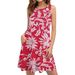 Summer European And American Hawaiian Loose Casual Women's Floral Strap Dress Mid-Length Skirt 3D Digital Print Shirt_ecoleips.com