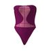 Women's Clothing Pure Color Sexy Mesh Hollow Tube Top Strap One Piece Swimsuit Skirt Two Piece Set_ecoleips.com