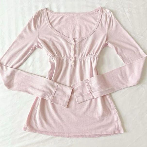Effortless V-Neck Sun Protection Tee – Oversized Striped & Solid Long Sleeve (S-L)_ecoleips.com