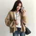 Aria Basics Aria Basics 2024 New European And American Winter Fashion Solid Color Loose Versatile Sweater Women's V-Neck Design Knitted Cardigan_ecoleips.com