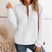 Women’s Zip-Up Stand Collar Fleece Sweatshirt – Long Sleeve Pullover With Checkered Lining (S-XXXL) | Casual & Cozy Streetwear Essential_ecoleips.com