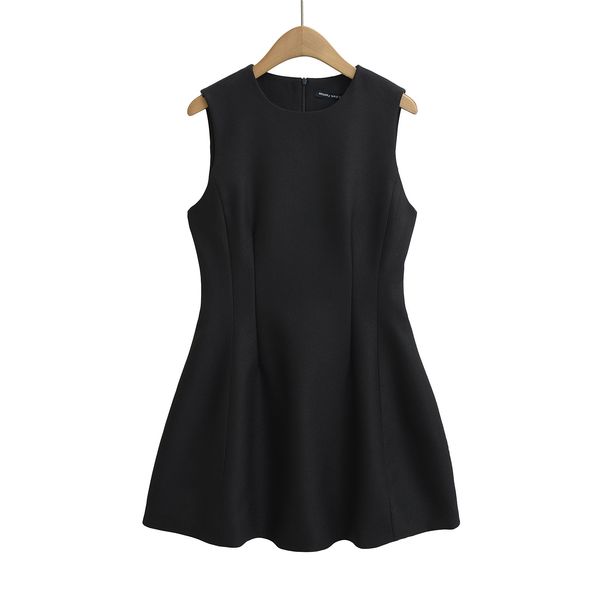 Spring New Models, French Temperament Slim-fitting Sleeveless Waist Thin A-shaped Vest Short Dress_ecoleips.com