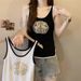 retro Knitted Camisole For Women, 2024 Summer Model, New Chinese-style Embroidered Sleeveless Top_ecoleips.com