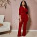 Women's Clothing Ladies Fashion Velvet Lapel Long Sleeved Button Down Shirt Slim Fit Flared Trousers Suit_ecoleips.com