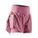 2025s 2025 Summer New Women's Casual Loose High-Waisted Ruffle Yoga Sports Shorts_ecoleips.com