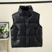 Aria Basics 2025 New PU Down Cotton Vest Korean Style Loose Fit Short Slimming Jacket Petite People With Stand Collar For Autumn And_ecoleips.com