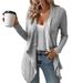 2026 New Women's Clothing Solid Color Casual Fashion Loose Long Sleeve Knitted Cardigan Top_ecoleips.com