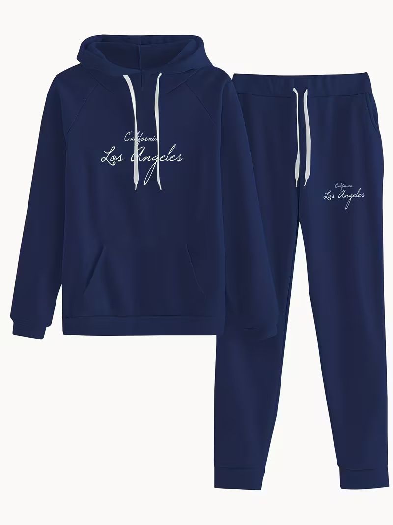 Men’s & Women’s Letter-Print Fleece Hoodie & Jogger Set – Cozy Winter Lounge Wear | Oversized Streetwear Two-Piece (S-XXL)_ecoleips.com