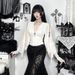 Pure Color Slimming V Neck Top XS26137 Cross Border Summer Style Sexy Subculture Shirt for Women_ecoleips.com