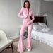 Silver Fox Fleece Zip-Up Hoodie & Elastic Waist Pants Set – Slim-Fit Casual Outfit For Women (S-XL, 8 Colors)_ecoleips.com