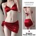 Retro Sexy Burgundy Satin Bikini Underwire Style For Women Perfect For Hot Springs And Vacations_ecoleips.com