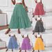 Women's Clothing Fresh Floral Long Skirt Casual Slim Pleated High Waist Skirt_ecoleips.com