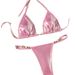 Women's New Sexy Shiny Pearl T-string Bikini Swimsuit Bikini_ecoleips.com