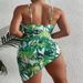 Women's Clothing Printed Hollow Fashion Swimsuit One Piece Belly Covering Slim Mesh Bikini_ecoleips.com