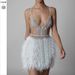 Women's Clothing Sling V Neck Feather Dress Sexy Women's Banquet Evening Dress_ecoleips.com