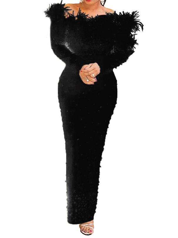 Women's Clothing Cross-border New Beaded Hip Sexy Dress New_ecoleips.com