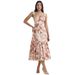 Cross-border Women's New Fashion Sweet And Spicy Floral Mid-length Dress, Backless Sleeveless Strap Dress For Women In_ecoleips.com