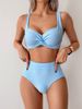 Women's High-Waist Bikini Set – Sexy Swimwear With Removable Padding (S-2XL, 11 Colors)_ecoleips.com