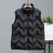 Women's Korean-style Vest, Warm Loose-fitting, With A Stand-up Collar, Simple Design, Suitable For Autumn And Winter,_ecoleips.com