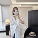 French White Long Sleeve Shirt For Women, Summer Thin Loose Old Money Style Cotton Linen Shirt, Sun Protection Outerwear_ecoleips.com