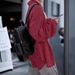 2026 Spring/Autumn Red Checkered Loose-Fitting Outerwear: Sun-Protective Thin Jacket With Versatile Design_ecoleips.com