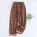 Woman Cotton Double Cloth Baby Soft Lounge Pants Lace Trim Loose Cropped Pajama Pants Breathable Spring Summer Home Wear_ecoleips.com