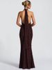 Mozision Halter Deep V Neck Sexy Maxi Dress Women Gown Fashion Sleeveless Backless Draped Ruched Club Party Long Dress Female_ecoleips.com