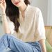 Women's Clothing Summer Beautiful Age Reducing Small Shirt Top Chic Shirt_ecoleips.com