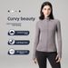 Define Long-sleeved Top For Women, Spring And Autumn Thickened Yoga Shirt, Running Fitness Wear, Stand-up Collar_ecoleips.com