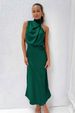Elegant Satin Sleeveless Dress For Women - Chic High-Low Hem Cocktail Party Dress In Solid Colors - Plus Size Available (S-4XL)_ecoleips.com