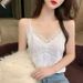 Lace-trimmed Accordion Pleated Velvet Camisole With Inner Layering Shirt, New Autumn Women's Korean-style Top_ecoleips.com