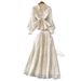 Sheer Embroidered Blouse And High-Waisted Skirt Two-Piece Set For Women Elegant Feminine Fitted Waist Charm_ecoleips.com