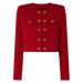 High Quality Fashion Luxury Women O-Neck Zipper Cardigan Outerwear + Bodycon Pencil Skirt Two-Piece Knit Suits Heavyweight Viscose Blend Gold Accents_ecoleips.com