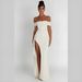 Women's Strapless Sweetheart Neckline Maxi Dress - Sexy Backless Gown With High Slit (Elegant Evening Dress Bodycon Formal Gown)_ecoleips.com