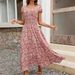 Elegant Pure Women's Dress Cross Border Style Slimming Fitted Waist Short Sleeves for Summer And Spring Alluring Ethereal_ecoleips.com