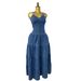 Women's Clothing Women's Summer New Sexy Fashion V Neck Suspender Back Strap Denim Dress Cake Long Skirt_ecoleips.com