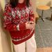 girl Red Christmas Sweater Women, Autumn Winter Outfit For Best Friends, European And American Retro Lazy Style, Loose_ecoleips.com