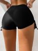 Boxer Pleated High Waist Tight Elastic Swimming Pants New Solid Color Hip Drawstring Buttoned Four Corner Swimming Trunks For Women_ecoleips.com
