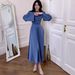 Spring Solid Color Satin Slimming Dress Lace-Up Princess Style European American Design Cotton Polyester Women's Clothing_ecoleips.com